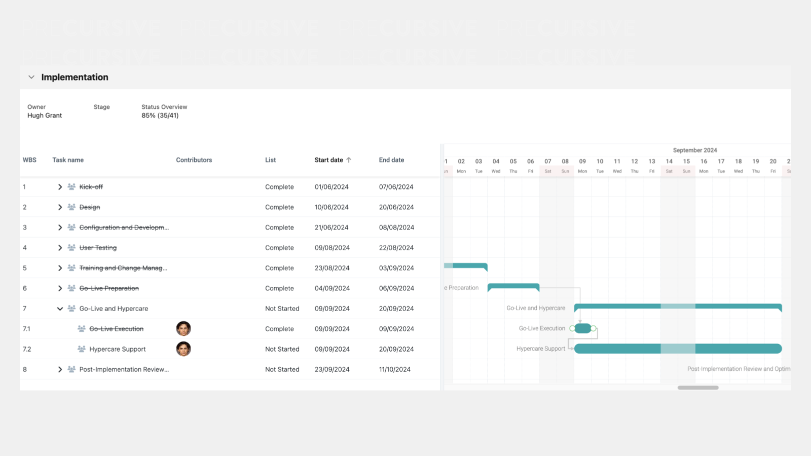 Gantt Enhancements